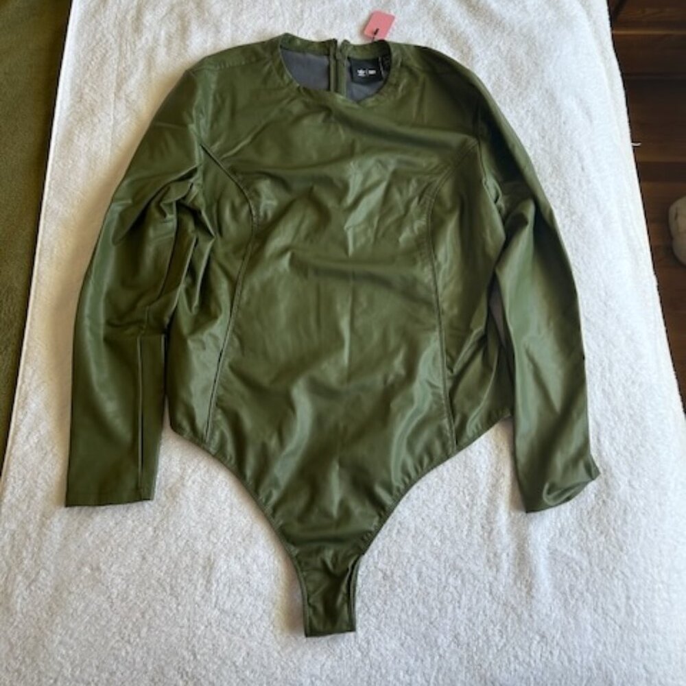 Adidas Ivy Park Faux Leather Bodysuit Green 2XL NWOT